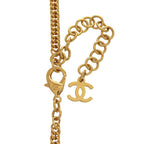 Chanel CC Logo Plate Necklace Metal Enamel Gold — view 6