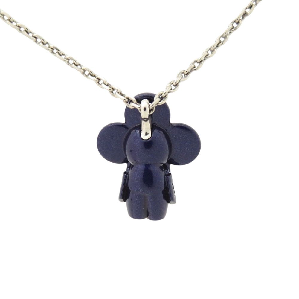 Louis Vuitton Vivienne Metal Charm Necklace Silver Blue — view 5