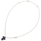 Louis Vuitton Vivienne Metal Charm Necklace Silver Blue — view 3