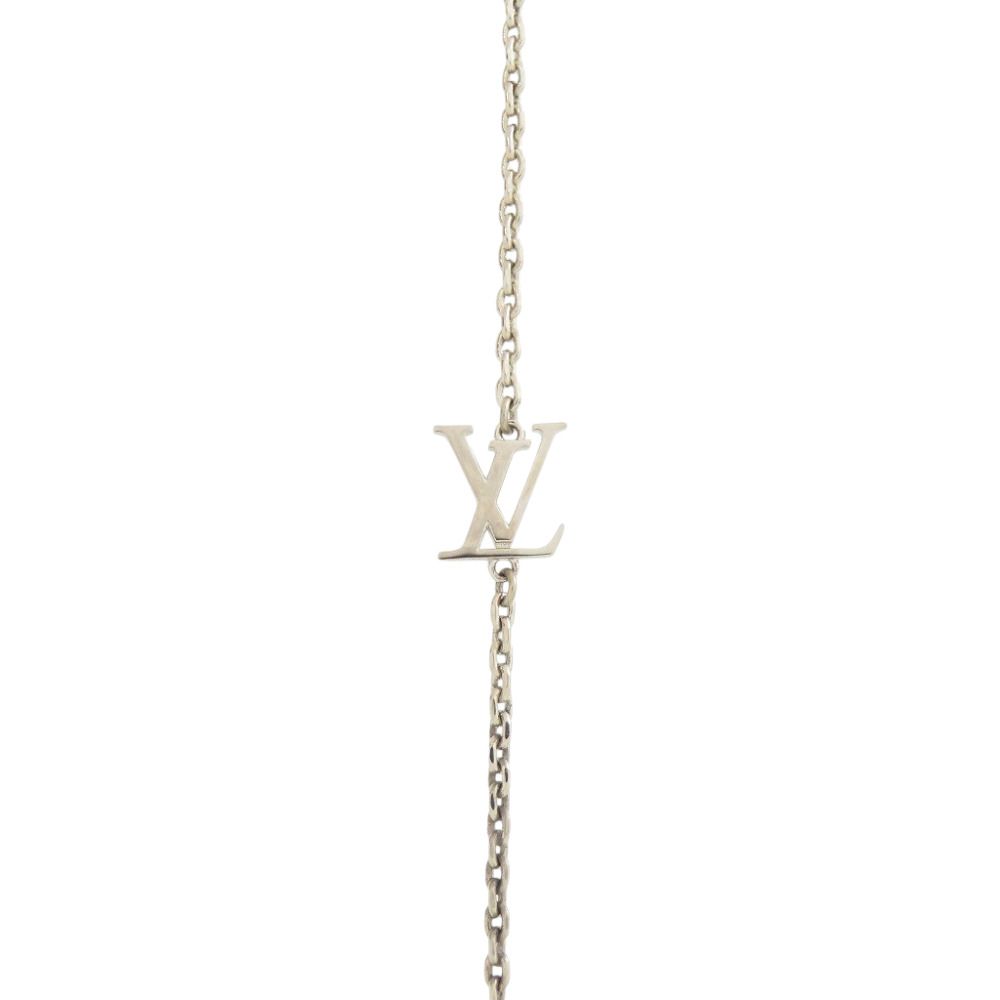 Louis Vuitton Vivienne Metal Charm Necklace Silver Blue — view 6