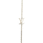 Louis Vuitton Vivienne Metal Charm Necklace Silver Blue — view 6