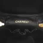 Chanel CC Logo Caviar Leather Black Gold Vanity Makeup Pouch — view 7