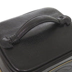 Chanel CC Logo Caviar Leather Black Gold Vanity Makeup Pouch — view 5