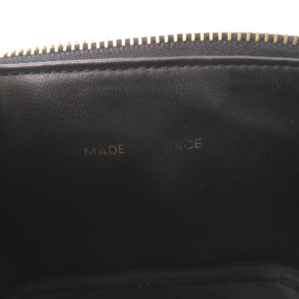 Chanel CC Logo Caviar Leather Black Gold Vanity Makeup Pouch — view 8