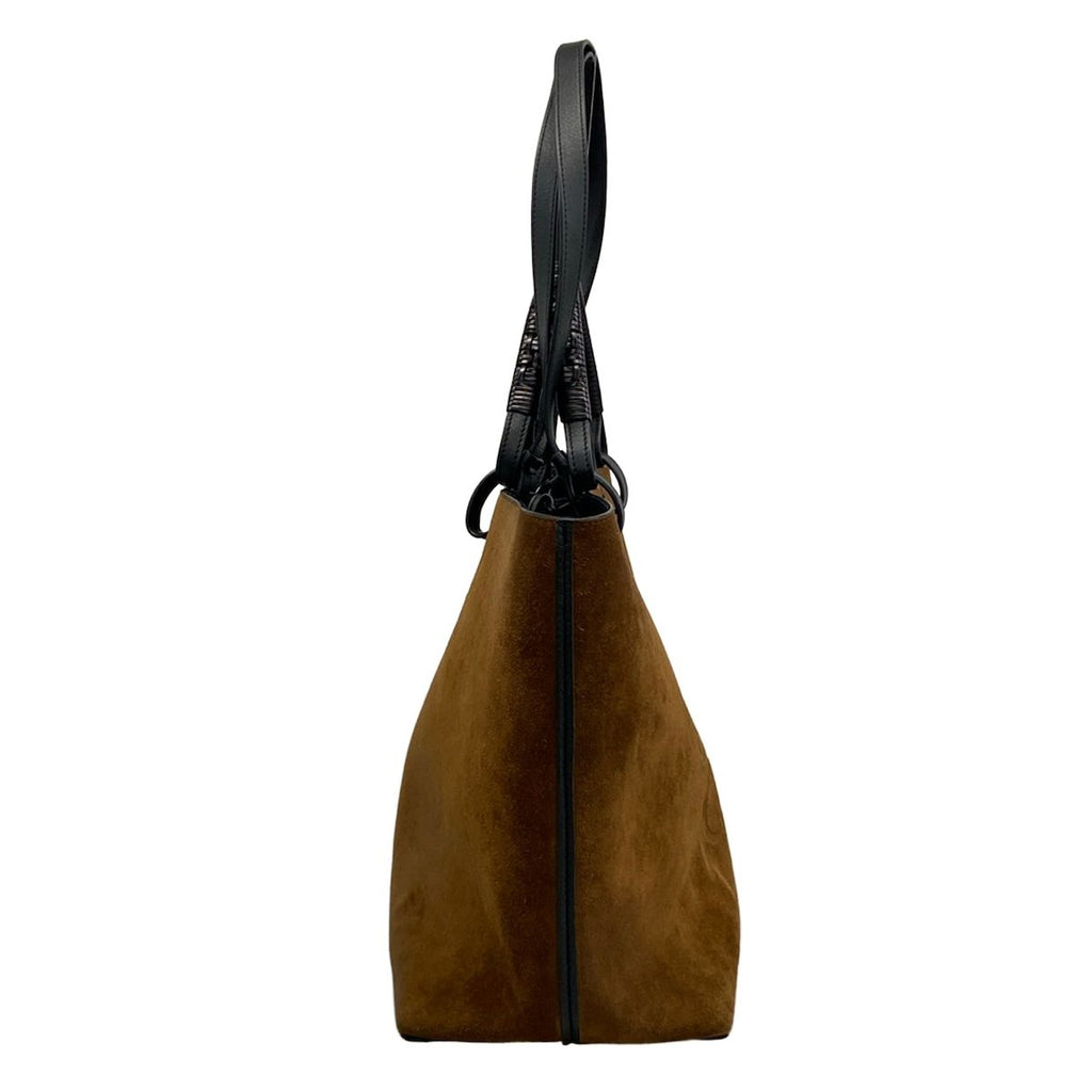 Loewe Tote Bag Anagram Brown Black 2-Way Leather — view 2