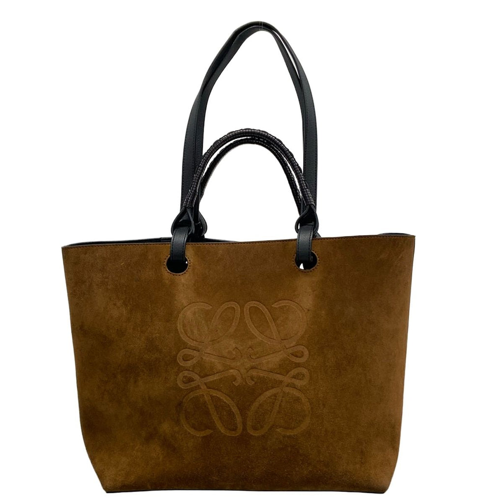 Loewe Tote Bag Anagram Brown Black 2-Way Leather