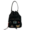 Prada Handbag Black Drawstring Robot Leather