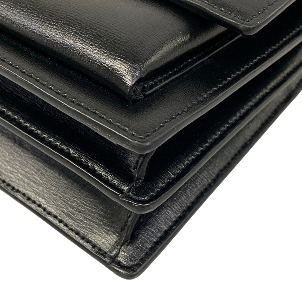 Saint Laurent Paris Shoulder Bag Sunset Medium Black Chain Leather — view 6