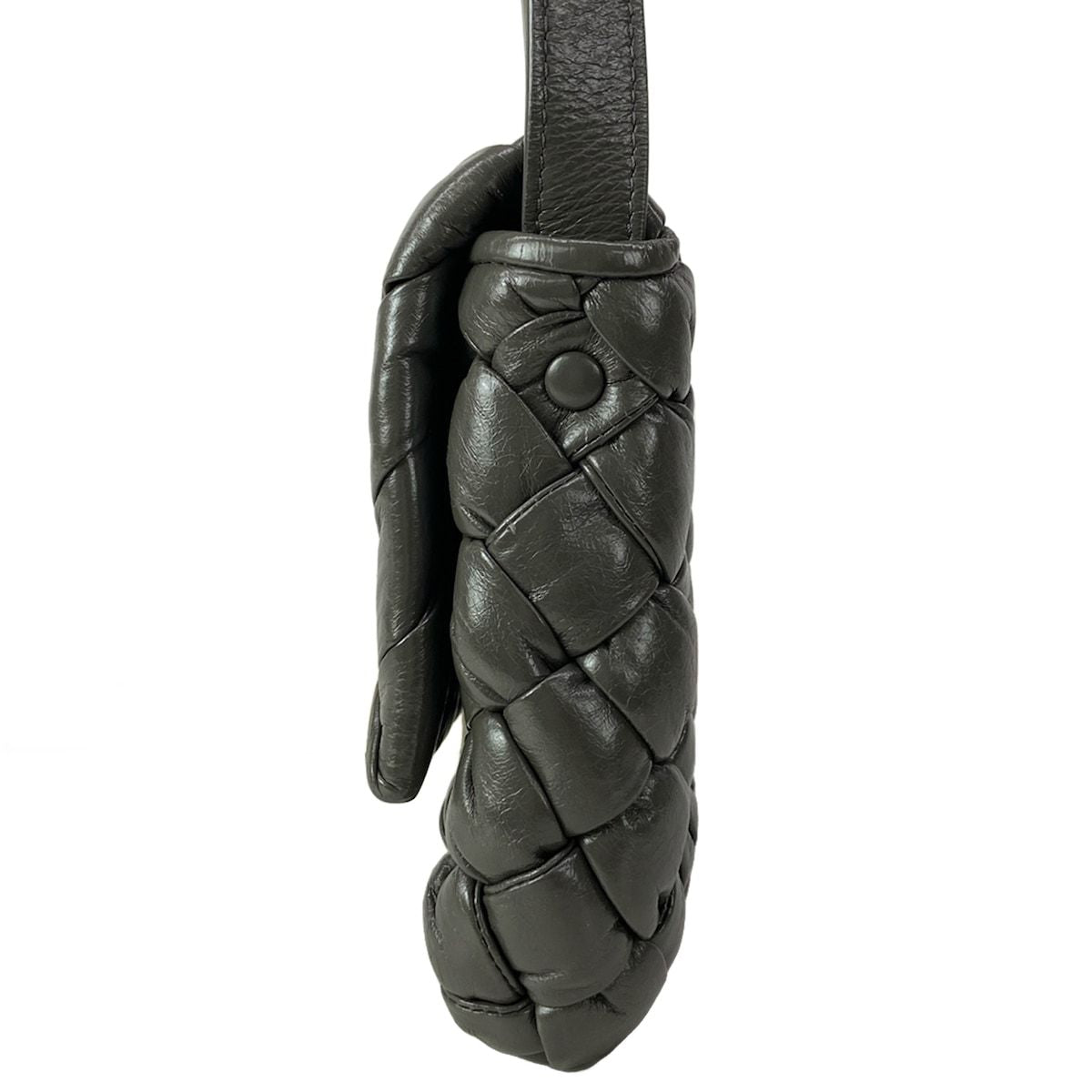 Bottega Veneta Shoulder Bag Intrecciato Rumple Dark Gray Leather — view 4
