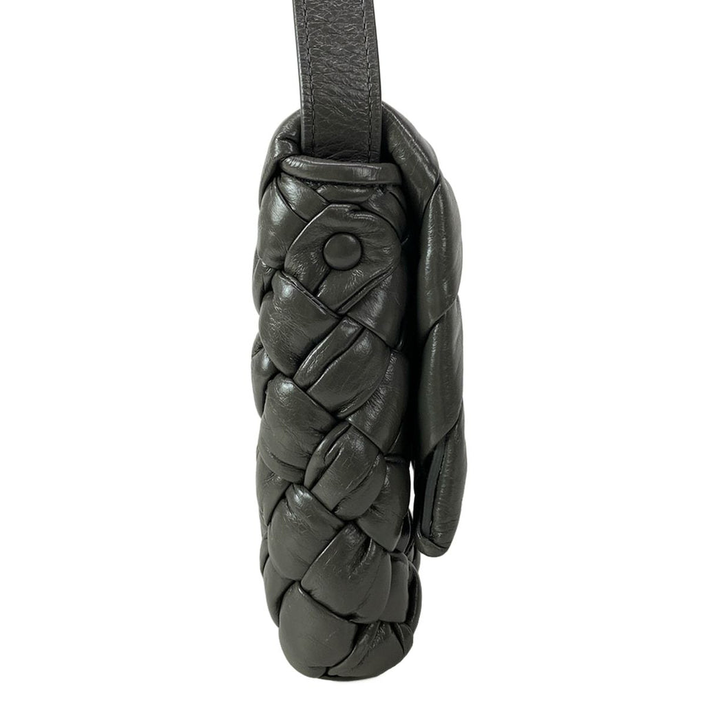 Bottega Veneta Shoulder Bag Intrecciato Rumple Dark Gray Leather — view 2
