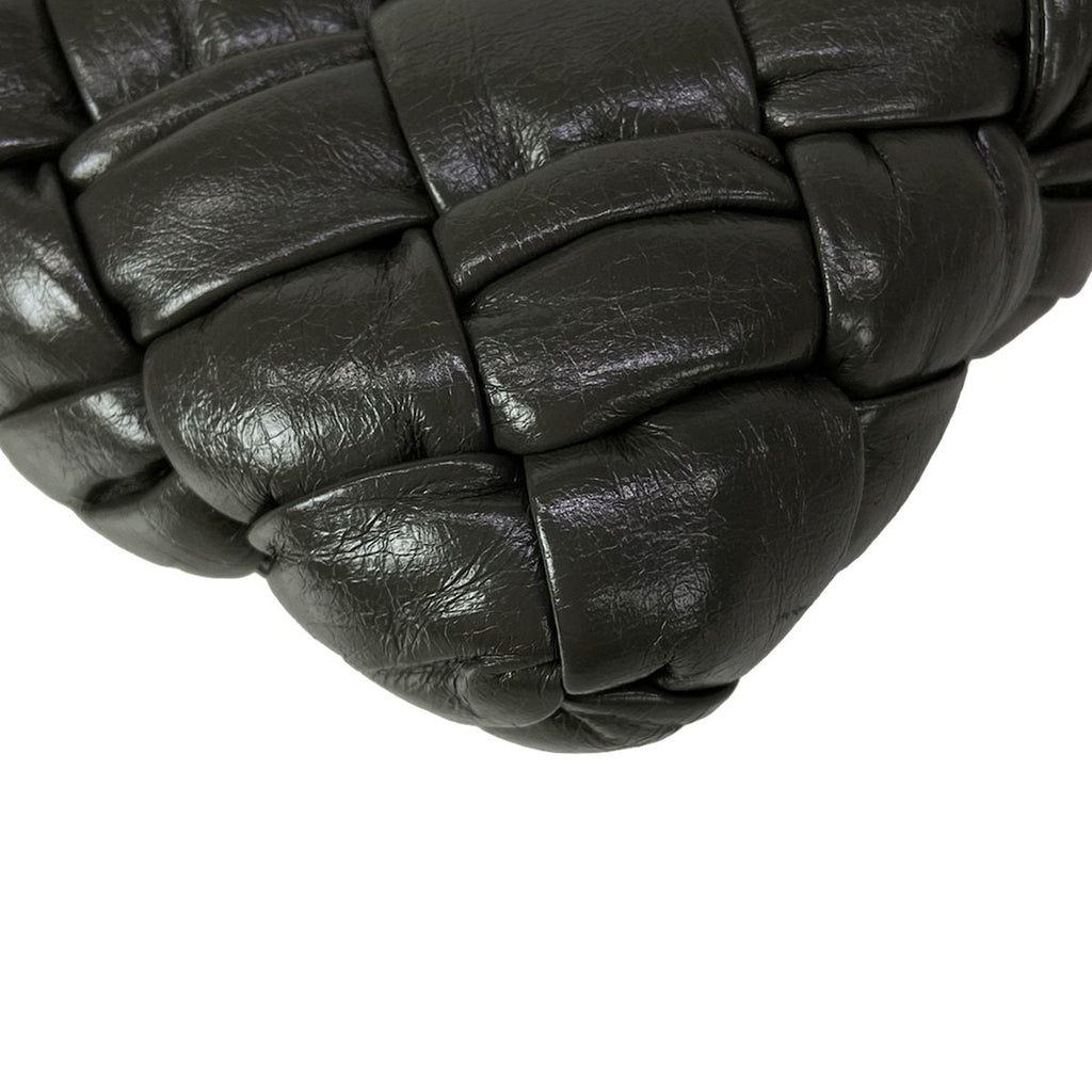 Bottega Veneta Shoulder Bag Intrecciato Rumple Dark Gray Leather — view 8