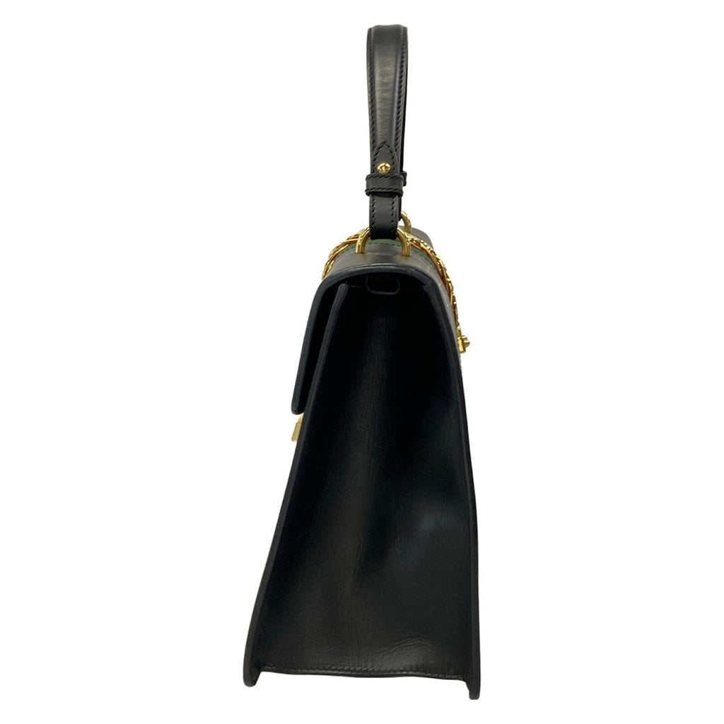 Gucci Handbag Sylvie Dark Navy Green Red Leather — view 4