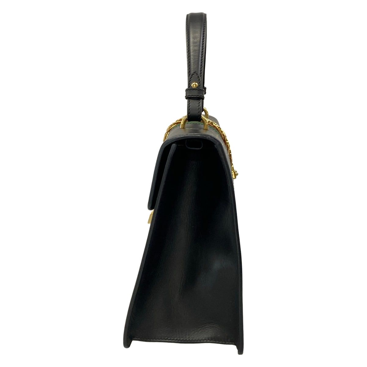 Gucci Handbag Sylvie Dark Navy Green Red Leather — view 4