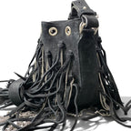 Saint Laurent Fringe Chain Bucket Bag Black — view 5