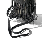 Saint Laurent Fringe Chain Bucket Bag Black — view 4