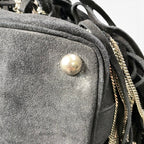 Saint Laurent Fringe Chain Bucket Bag Black — view 7