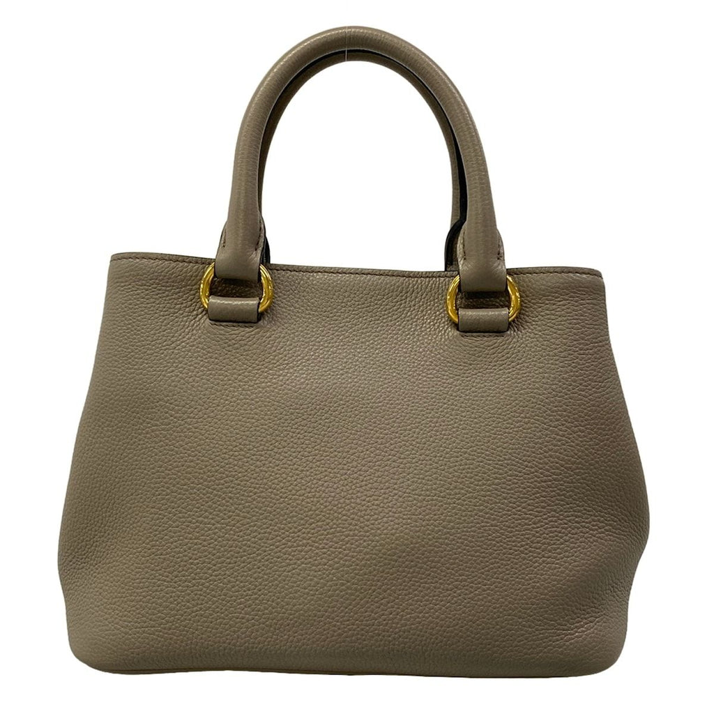 Prada Tote Bag Gray Beige Leather — view 3