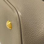 Prada Tote Bag Gray Beige Leather — view 6