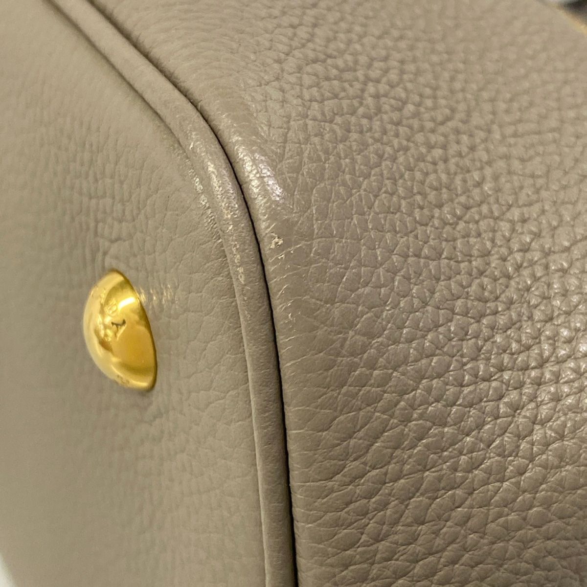 Prada Tote Bag Gray Beige Leather — view 6
