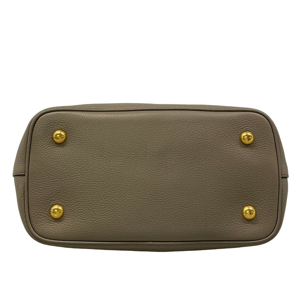 Prada Tote Bag Gray Beige Leather — view 5