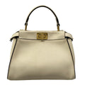 Fendi Handbag Peekaboo Iconic Small Beige Inside Zucca Pattern Leather