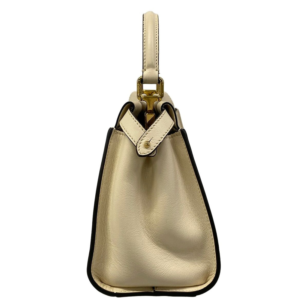 Fendi Handbag Peekaboo Iconic Small Beige Inside Zucca Pattern Leather — view 2