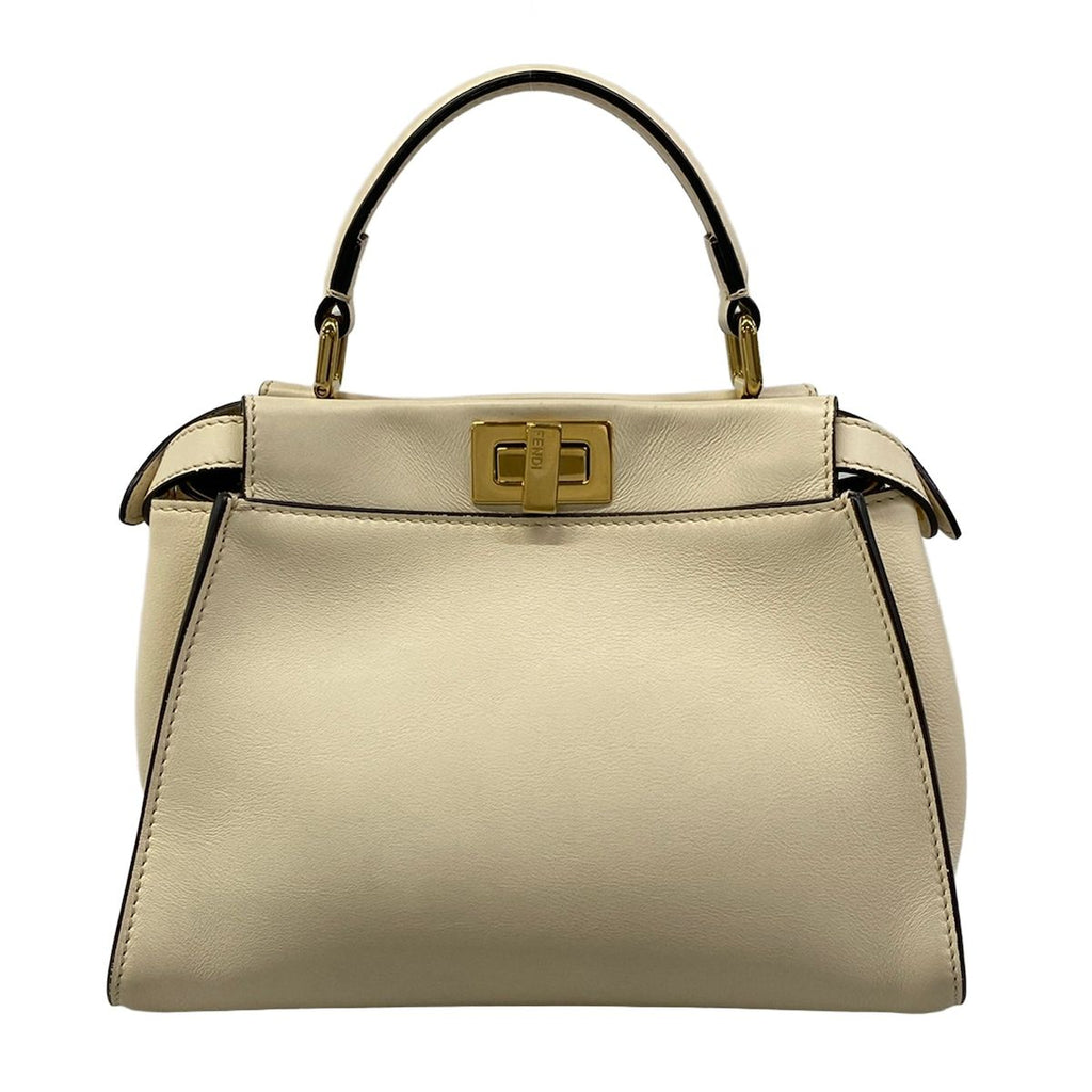Fendi Handbag Peekaboo Iconic Small Beige Inside Zucca Pattern Leather — view 3