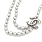 Chanel Necklace CC Logo Silver
