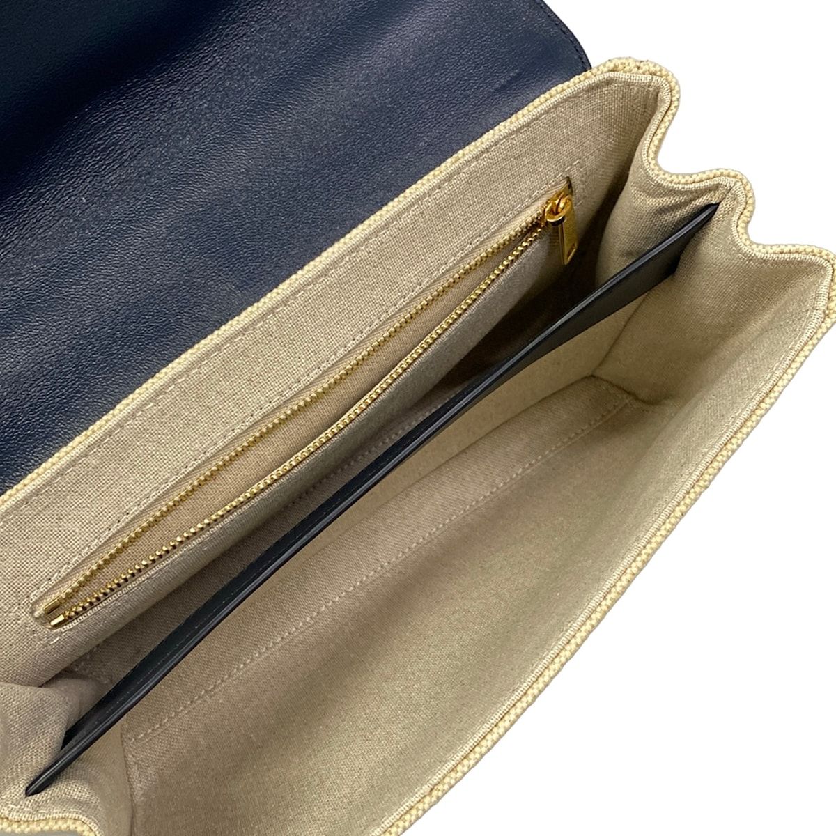 Celine Shoulder Bag Teen Soft 16 DJ 9.01 NA Beige Navy Strap Removable Leather — view 7