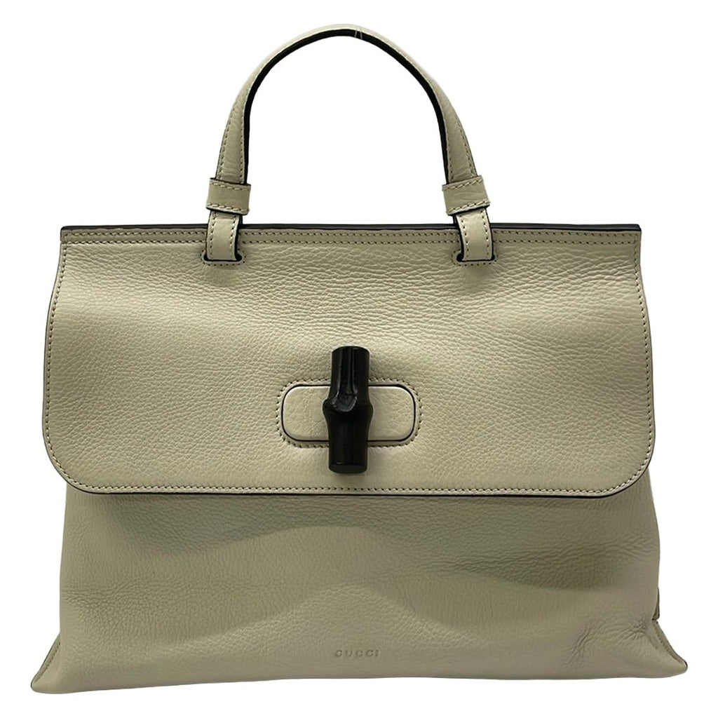 Gucci Handbag Bamboo Daily Ivory Leather