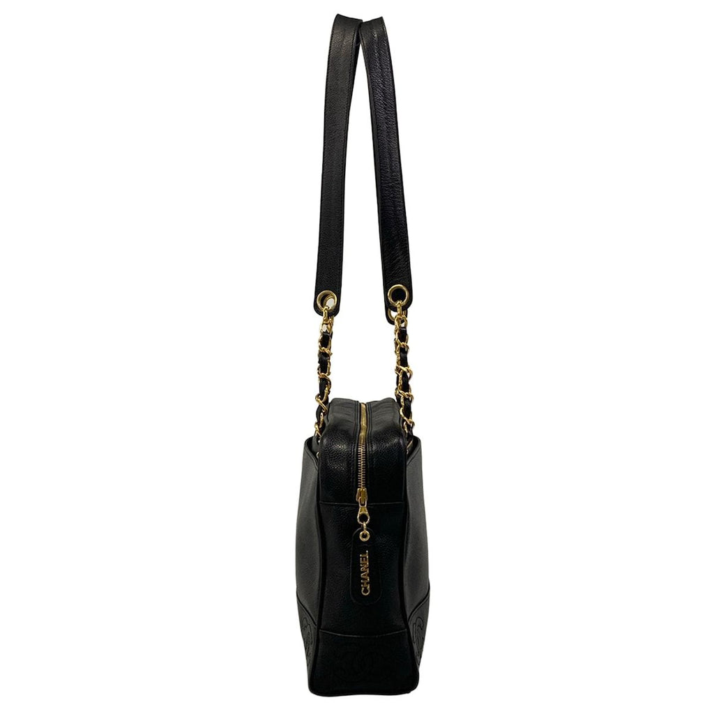 Chanel Shoulder Bag Black Triple Coco Chain Gold — view 2