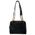 Chanel Shoulder Bag Black Triple Coco Chain Gold
