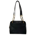 Chanel Shoulder Bag Black Triple Coco Chain Gold