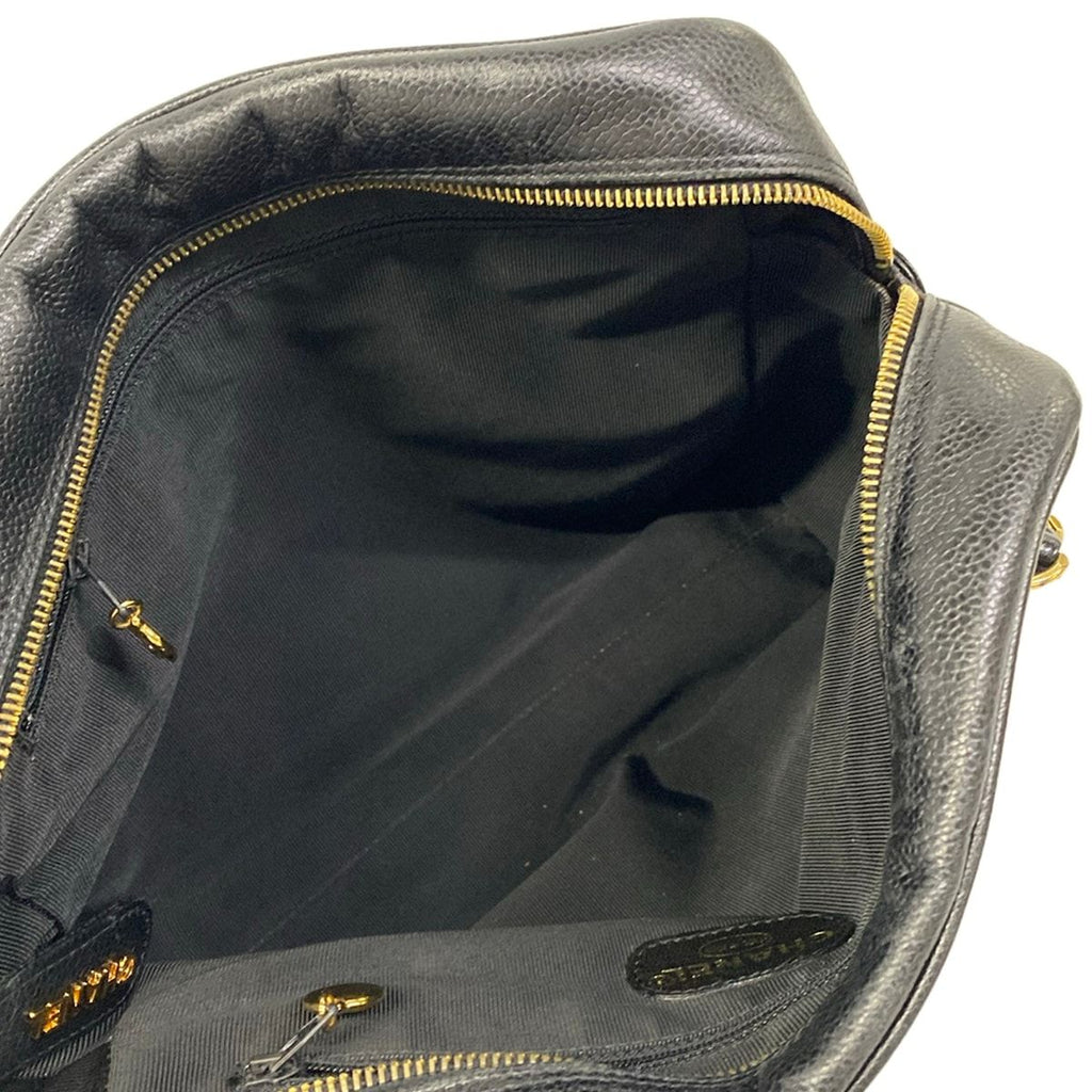 Chanel Shoulder Bag Black Triple Coco Chain Gold — view 7