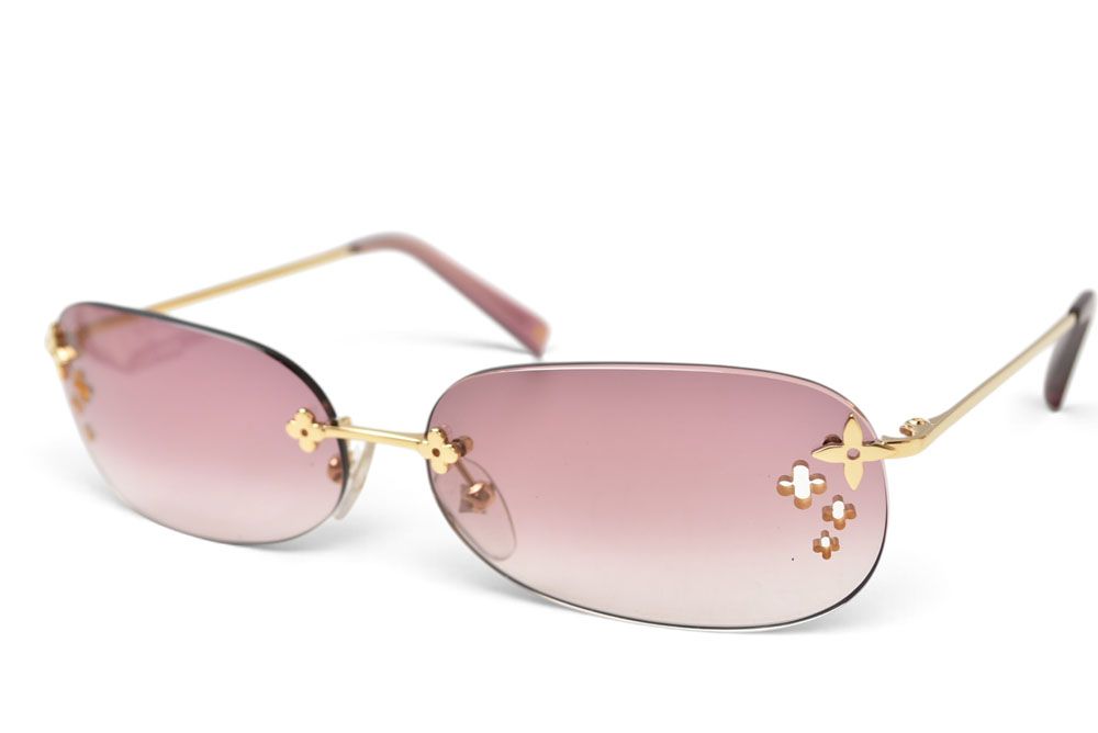 Louis Vuitton Sunglasses Eyewear Desmayo Rectangle Pink Gold Acetate Metal