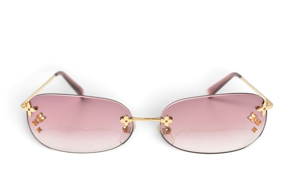 Louis Vuitton Sunglasses Eyewear Desmayo Rectangle Pink Gold Acetate Metal — view 2