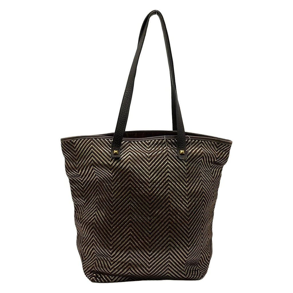 Hermes Tote Bag Chennai MM Vertical Dark Brown Gold Leather
