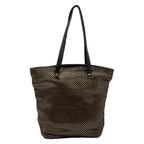 Hermes Tote Bag Chennai MM Vertical Dark Brown Gold Leather