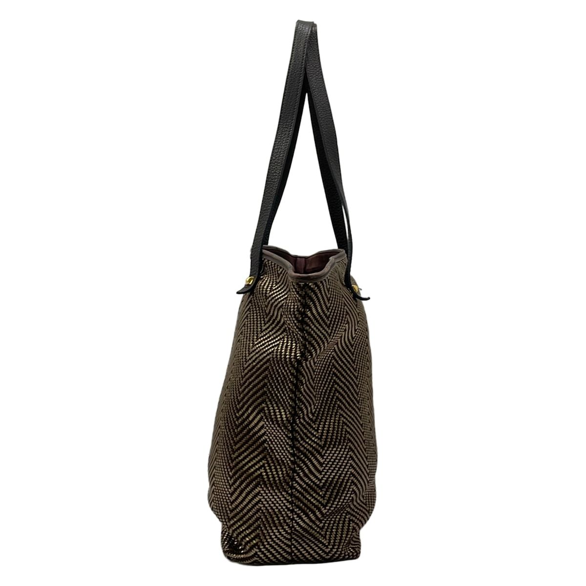 Hermes Tote Bag Chennai MM Vertical Dark Brown Gold Leather — view 2