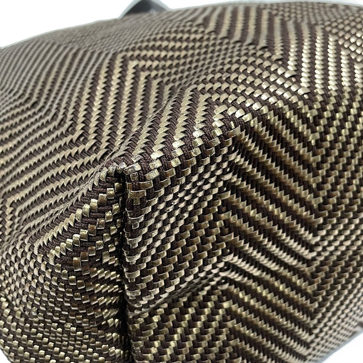 Hermes Tote Bag Chennai MM Vertical Dark Brown Gold Leather — view 6