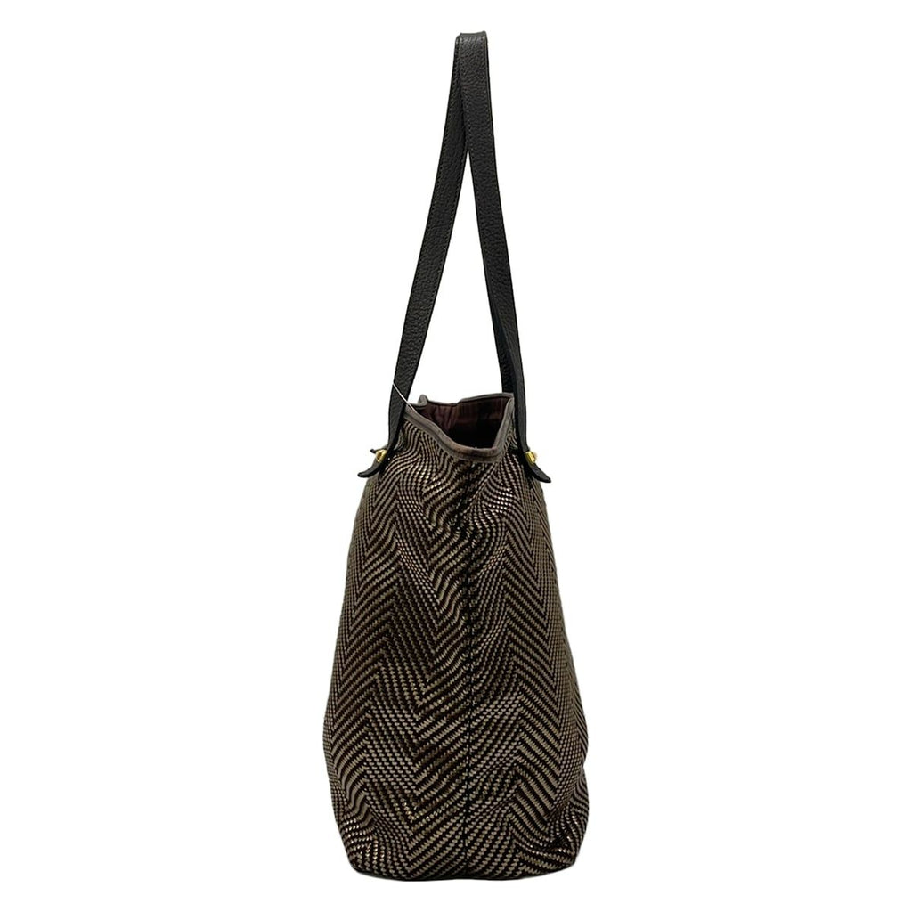 Hermes Tote Bag Chennai MM Vertical Dark Brown Gold Leather — view 4