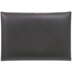 Hermes Calvi Duo Veau Epsom Graphite Silver Coin Purse — view 3