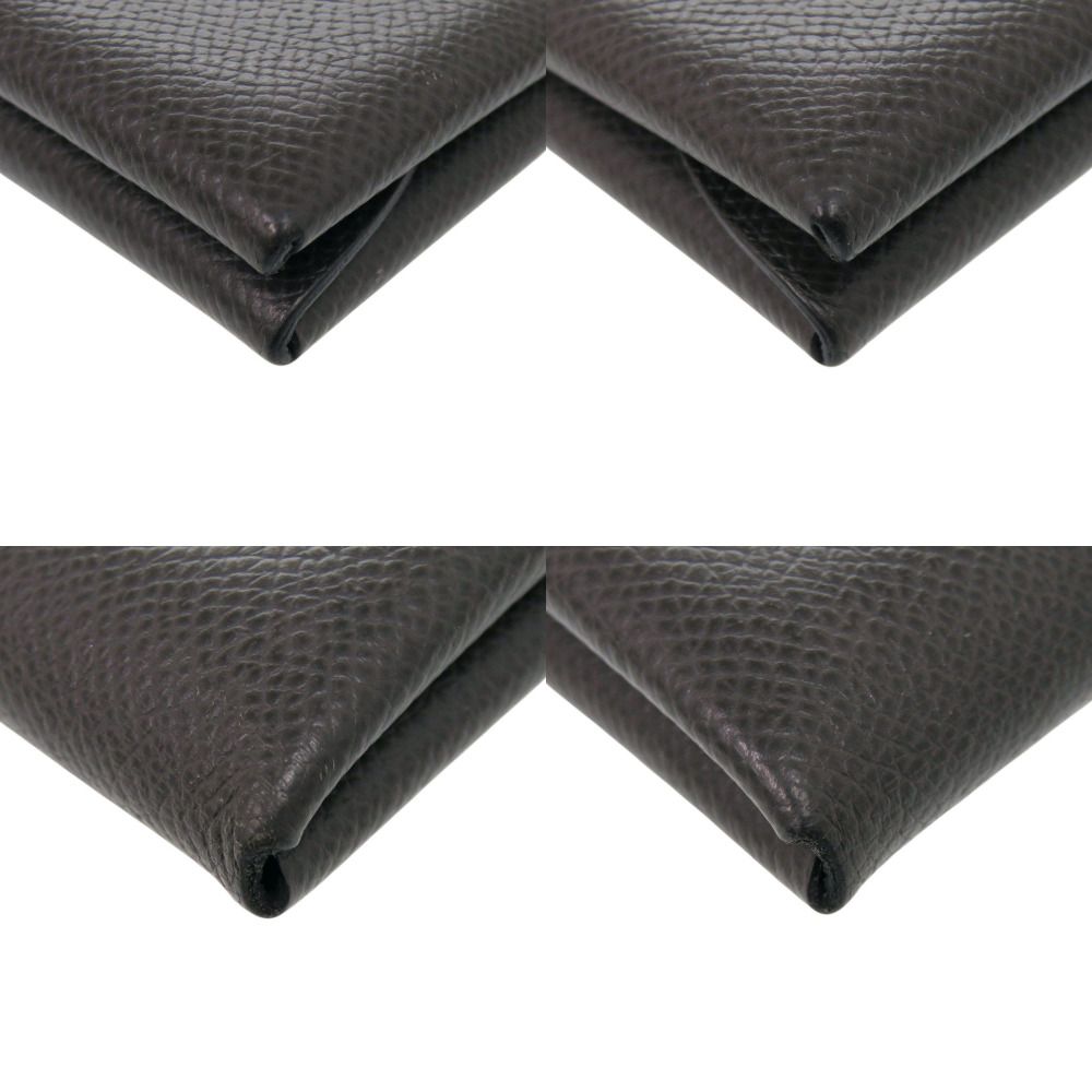 Hermes Calvi Duo Veau Epsom Graphite Silver Coin Purse — view 4