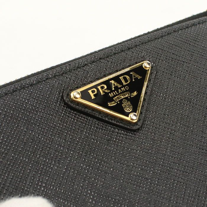 Prada Card Case Saffiano Triangle Coin Purse Calfskin — view 5