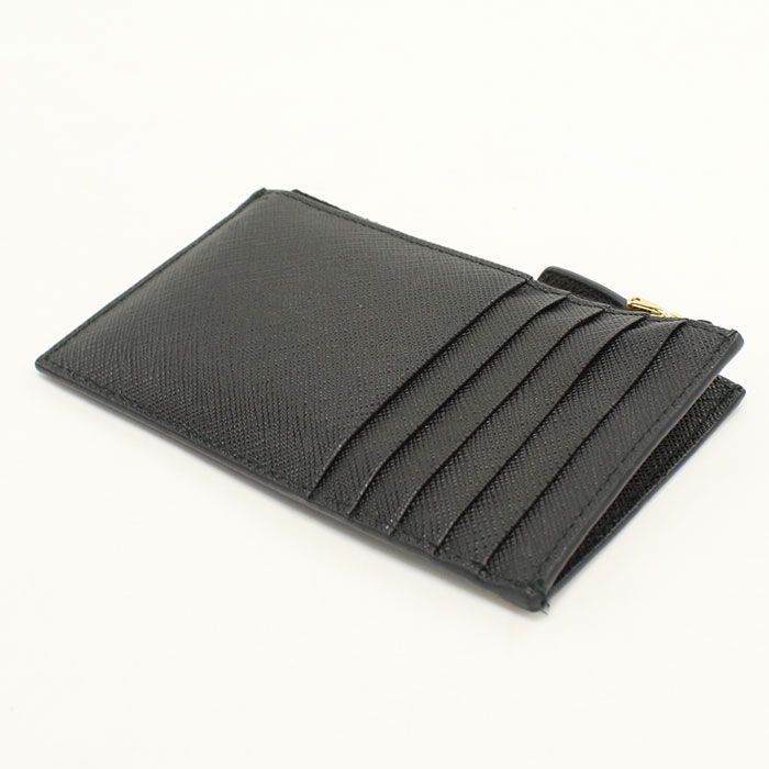 Prada Card Case Saffiano Triangle Coin Purse Calfskin — view 2