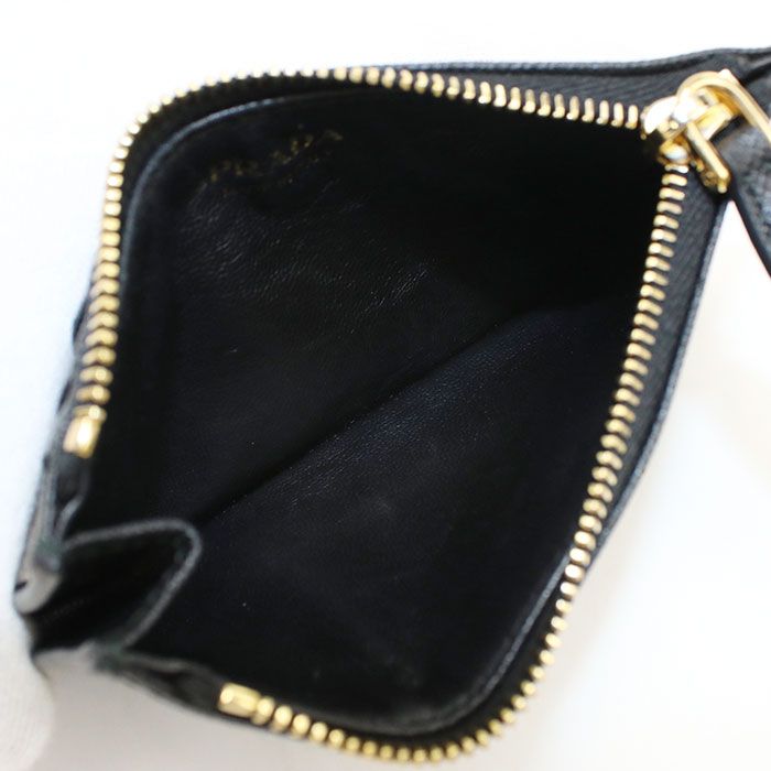 Prada Card Case Saffiano Triangle Coin Purse Calfskin — view 3