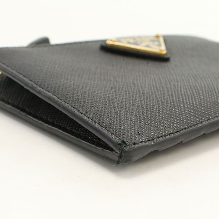 Prada Card Case Saffiano Triangle Coin Purse Calfskin — view 6