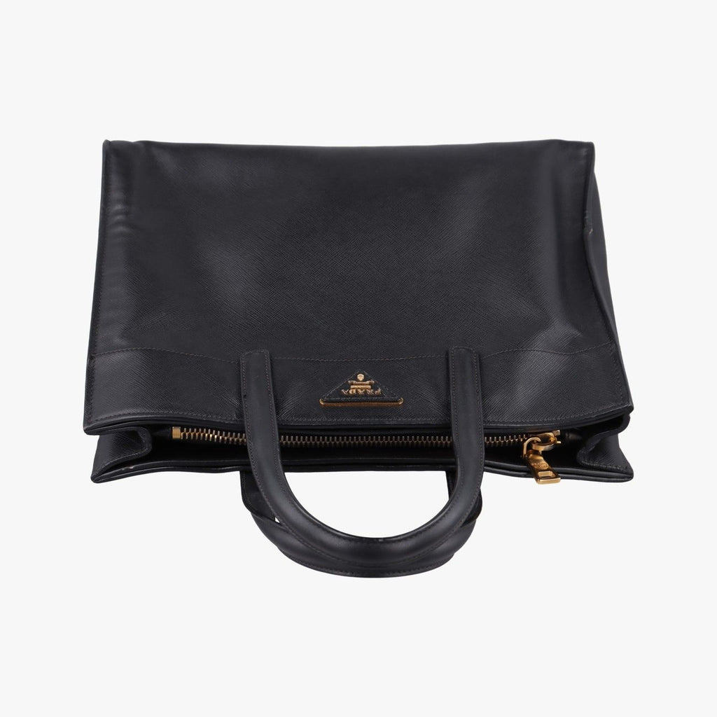 Prada Triple Pocket Convertible Zip Tote Bag Black Saffiano Leather 7 — view 8