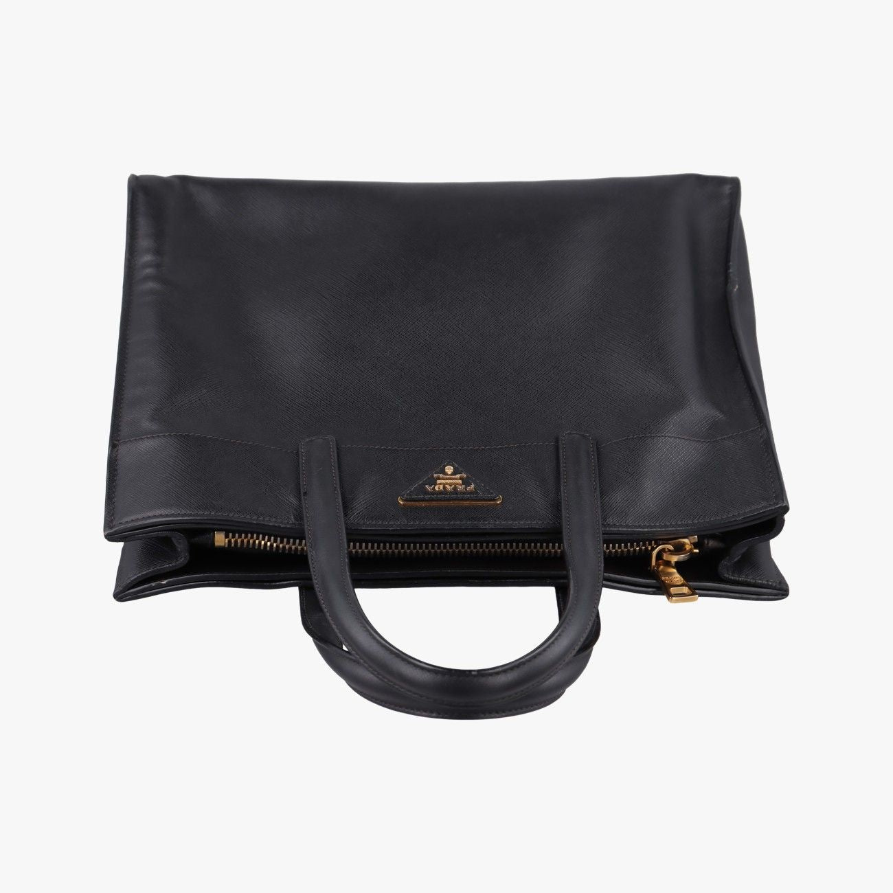 Prada Triple Pocket Convertible Zip Tote Bag Black Saffiano Leather 7 — view 8