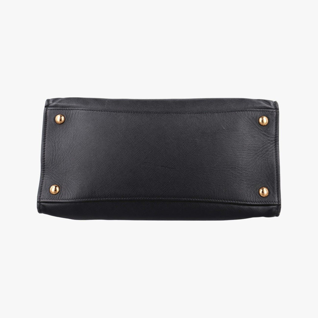 Prada Triple Pocket Convertible Zip Tote Bag Black Saffiano Leather 7 — view 3
